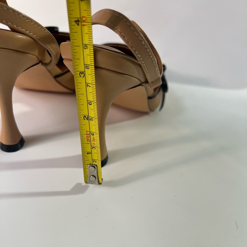 Moyilishan Black and Apricot Women's Sling Back Heels - 9 - Picture 4 of 12